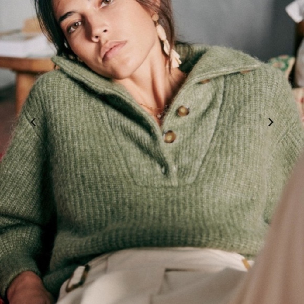 BRAND NEW Sézane Micky Jumper (Khaki) - Picture 4 of 6